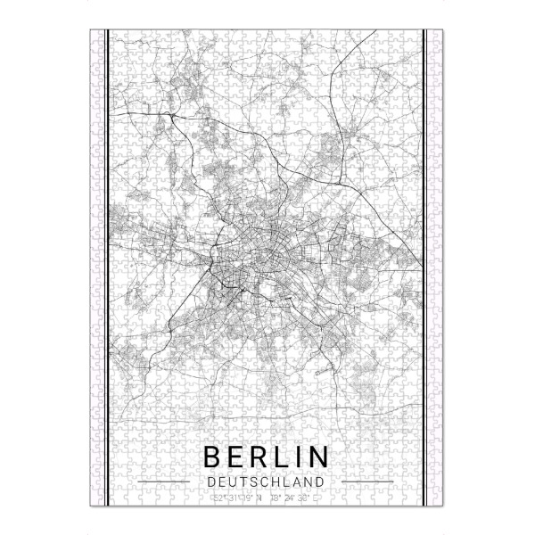 Puzzle Ravensburger "Berliner Stadt Karte" artboxONE - Städte / Berlin,Schwarzweiß,Kartografie