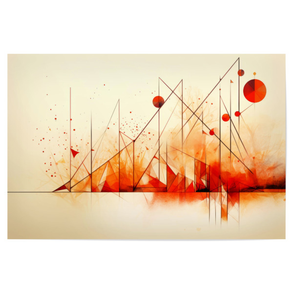 Poster 30x20 cm "Geometrische Kunst HERBST Berge" artboxONE - Natur,Abstrakt