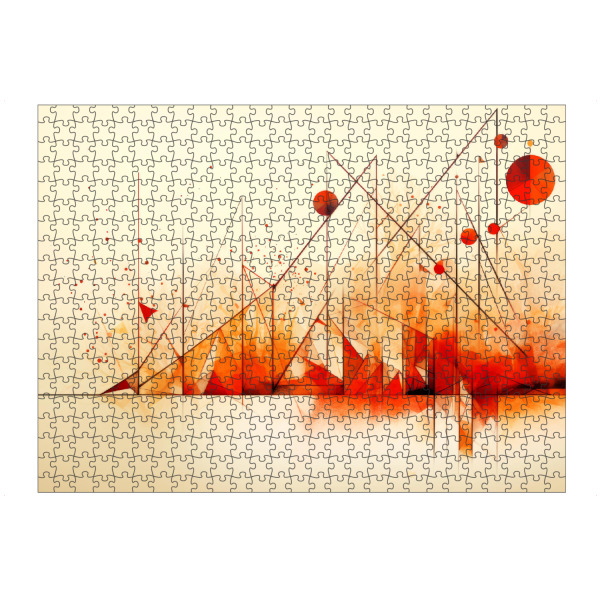 artboxONE Puzzle "Geometrische Kunst HERBST Berge" artboxONE - Natur,Abstrakt