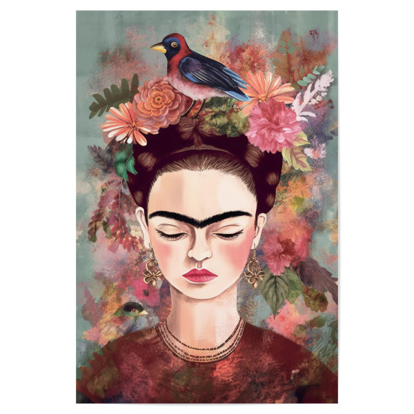 Poster 30x20 cm "Frida Pastell" artboxONE - Floral,Abstrakt,Menschen