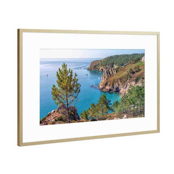 Poster mit Rahmen Gold "Sommer in der Bretagne" artboxONE - Natur,Reise,Reise / Strand und Meer,Reise / Länder,Für Mama