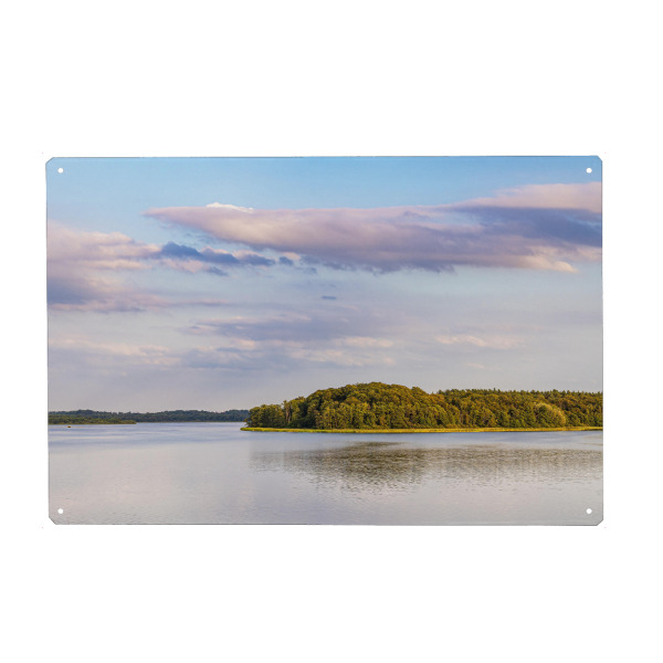 Holzbild "See, Wolken, Wald" artboxONE - Natur,Reise