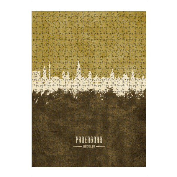 artboxONE Puzzle "Paderborn Skyline Braun" artboxONE - Städte - Paderborn,Deutschland,Deutschlandskyline,Stadtbild,Stadtbild,Aquarell,Malerei