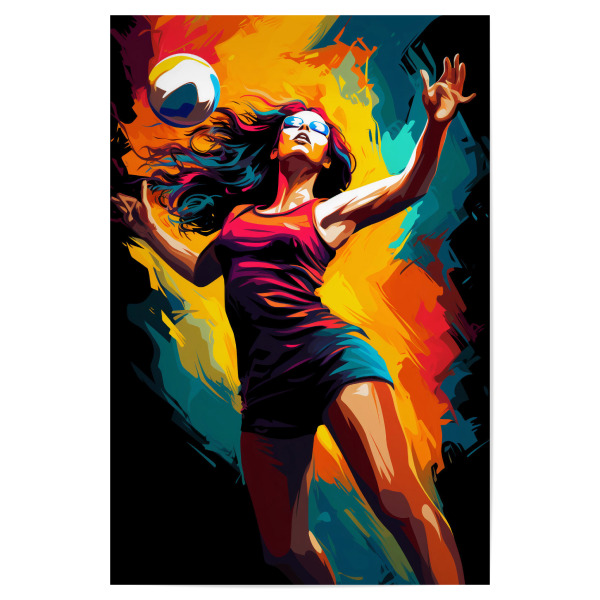 Poster "Volleyball Colorful 6 (matart)" artboxONE - Sport - Volleyball,Ball,Volleyballspieler,Spieler,Team,Sport,Volleyball