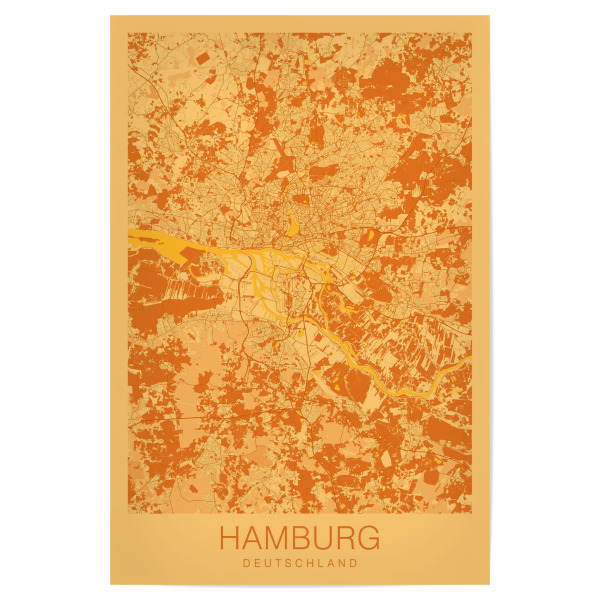 Poster 30x20 cm "Hamburg City Plan" artboxONE - Städte / Hamburg,Kartografie