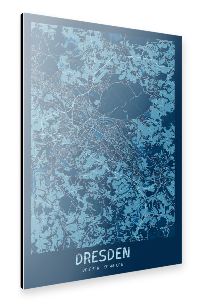 Alu-Dibond "City von Dresden" 30x20 cm artboxONE