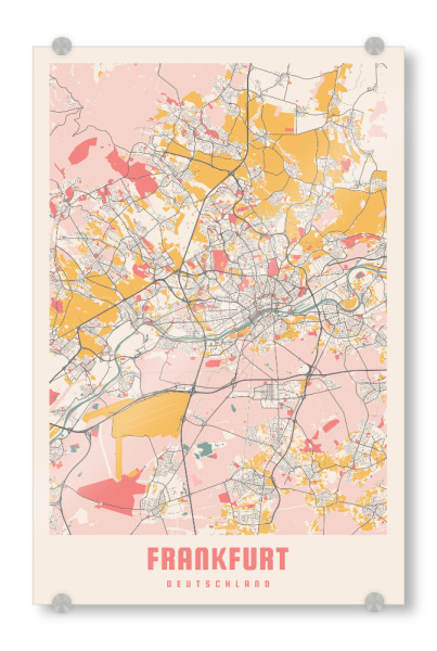 Acrylglasbild "Frankfurt City Plan" artboxONE - Städte / Frankfurt,Kartografie