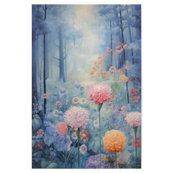 Poster 30x20 cm "Blaue Waldstimmung" artboxONE - Natur,Floral,Abstrakt
