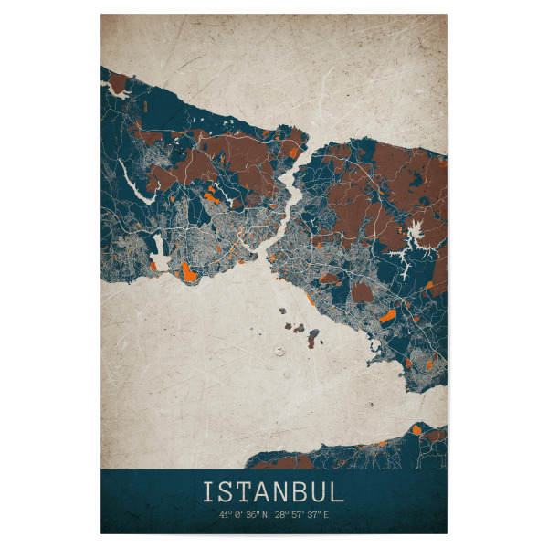 Poster 30x20 cm "Vintage CityMap Istanbul" artboxONE - Städte / Istanbul,Kartografie