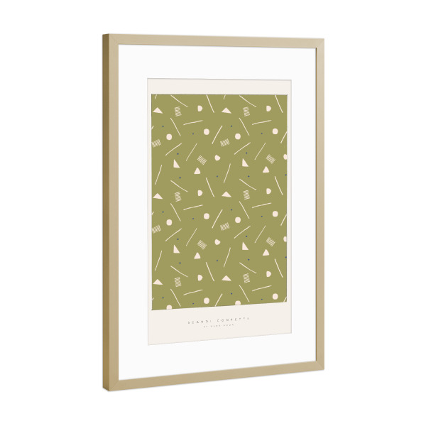 Poster mit Rahmen Gold "Álex Roda - Scandi Confetti" artboxONE - Typografie,Abstrakt,Geometrie