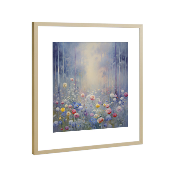Poster mit Rahmen Gold "Blüten Waldzauber" artboxONE - Natur,Floral,Abstrakt