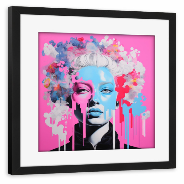 Poster mit Rahmen schwarz "CARBON-FRAUENTRAUM" artboxONE - Comic,Abstrakt,Fashion,Für Mama - Popart,Rosa,Rosa,Harmonie,Carbon