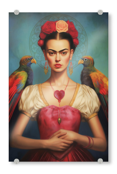 Acrylglasbild "Portrait Frida Herz" artboxONE - Floral,Tiere,Fashion