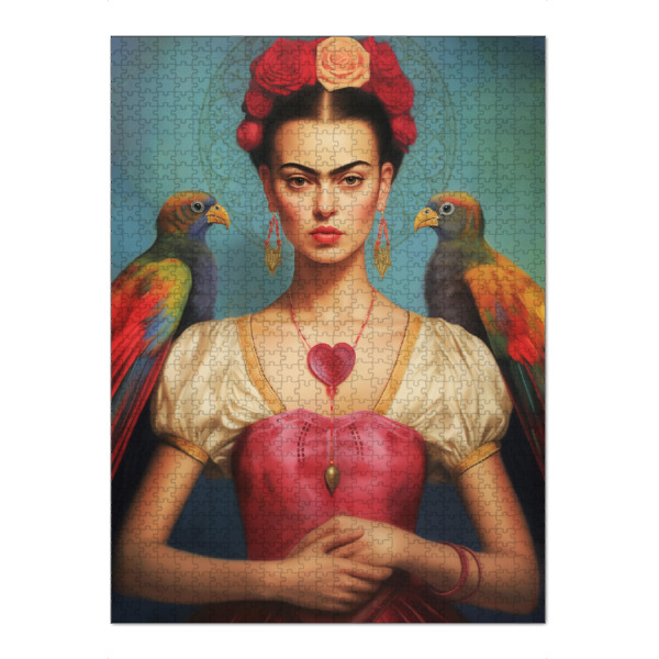 Puzzle Ravensburger "Portrait Frida Herz" artboxONE - Floral,Tiere,Fashion