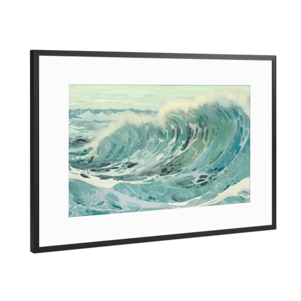 Poster mit Rahmen Schwarz (Metallic) "Bewegte Oberfläche" artboxONE - Natur,Abstrakt,Unterwasser