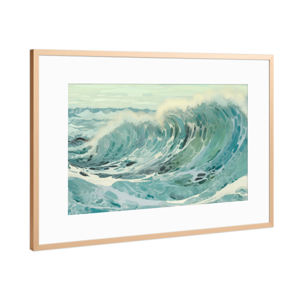 Poster mit Rahmen Kupfer "Bewegte Oberfläche" artboxONE - Natur,Abstrakt,Unterwasser