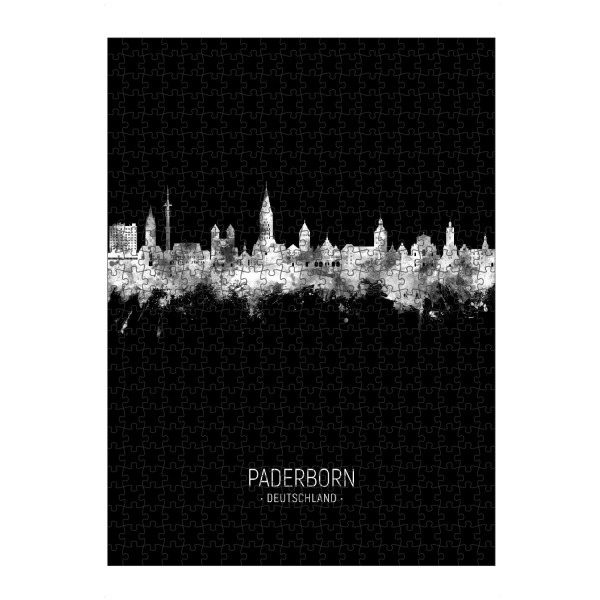 artboxONE Puzzle "Paderborn Skyline Invert" artboxONE - Städte - Paderborn,Deutschland,Deutschlandskyline,Stadtbild,Stadtbild,Aquarell,Malerei