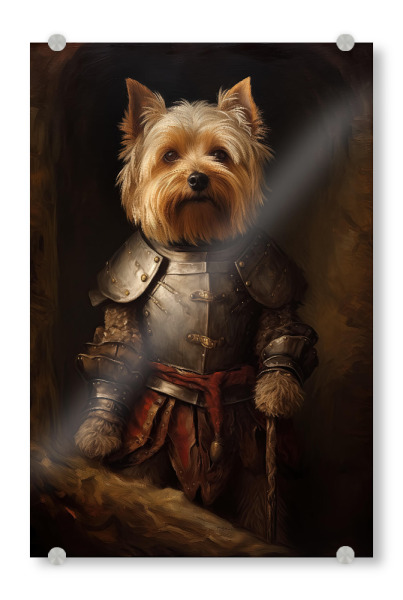 Acrylglasbild "Yorkshire-Terrier-Ritter" artboxONE - Tiere,Lustig