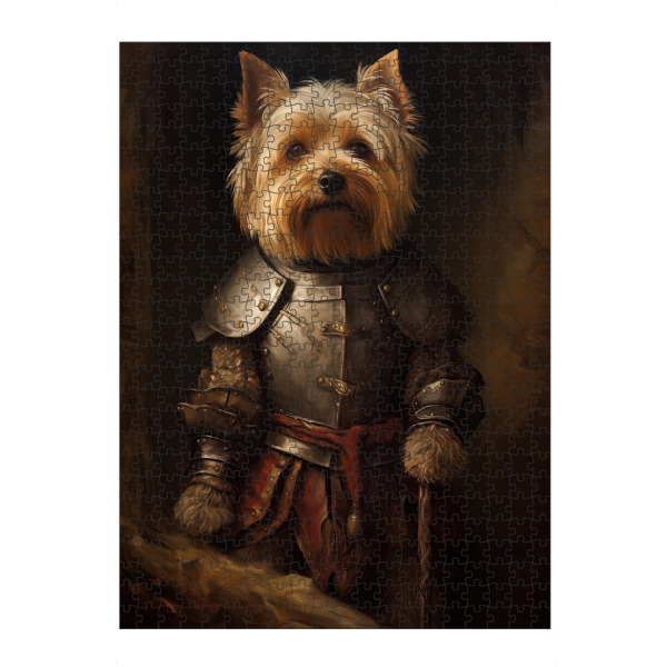 Puzzle Ravensburger "Yorkshire-Terrier-Ritter" artboxONE - Tiere,Lustig