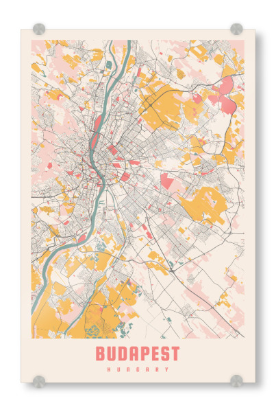 Acrylglasbild "CityMap Budapest" artboxONE - Städte / Budapest,Kartografie