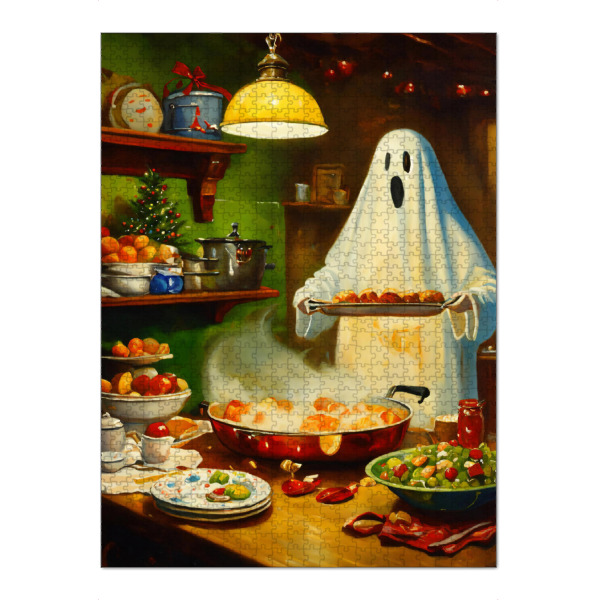 Puzzle Ravensburger "Ghost preparing lunch" artboxONE - Weihnachten,Halloween
