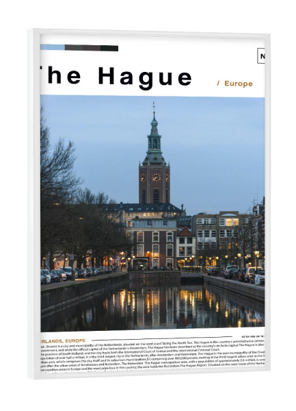 Poster mit weißem Rahmen "Titelseite der Den Haager Zeitung" artboxONE - Städte,Architektur