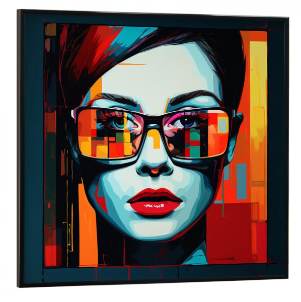 Poster mit schwarzem Rahmen 30x30 cm "SPIEGEL – REFLEXION DER FARBE" artboxONE - Abstrakt,Fashion,Für Mama
