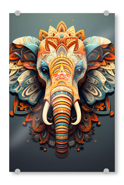 Acrylglasbild "Mandala Tiere Elefant 3" artboxONE - Natur,Tiere,Abstrakt