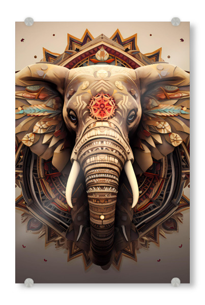 Acrylglasbild "Mandala Tiere Elefant 2" artboxONE - Natur,Tiere,Abstrakt