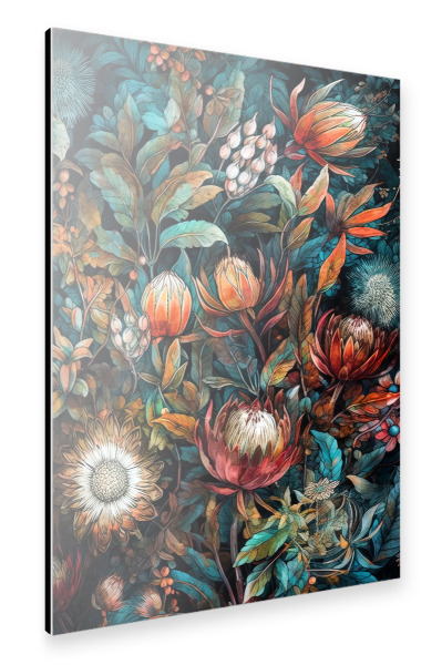 Alu-Dibond "Blumen und Blätter O" 30x20 cm artboxONE
