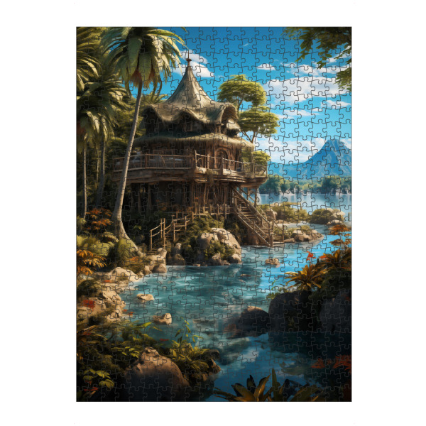 Puzzle Ravensburger "Inseloase" artboxONE - Natur,Reise,Reise / Strand und Meer - Insel,Paradies,Natur,Reise,Palmen,Meer,Wasser,Himmel,Strand