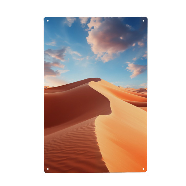 Holzbild "Wüsten Landschaft" artboxONE - Natur,Reise - Wüste,Sand,Natur,Reise,Himmel,Wolken,Dünen,Ki