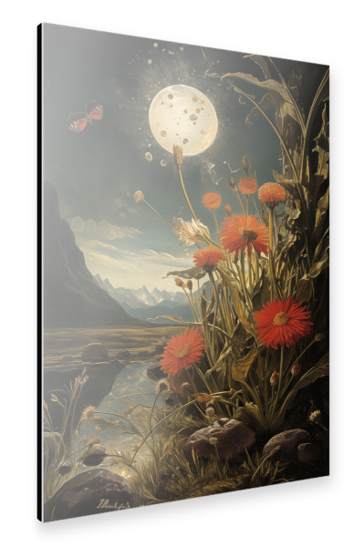 Alu-Dibond "Blumenlandschaft am Abend" 75x50 cm artboxONE