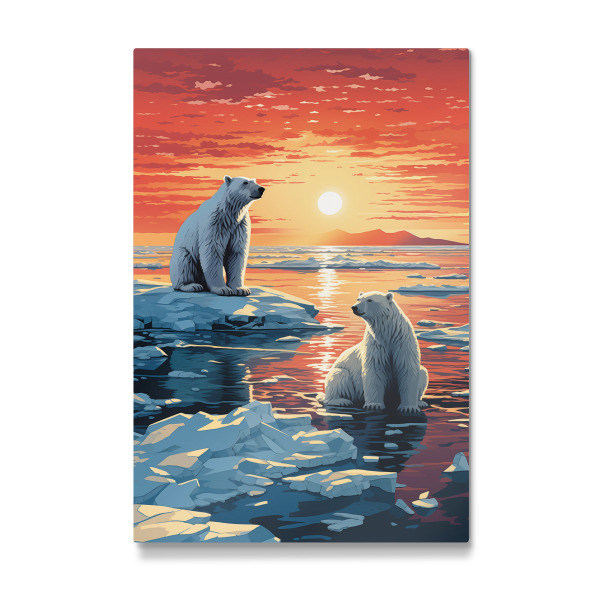 Galerie-Print "Eisbären im Sonnenuntergang" 30x20 cm artboxONE