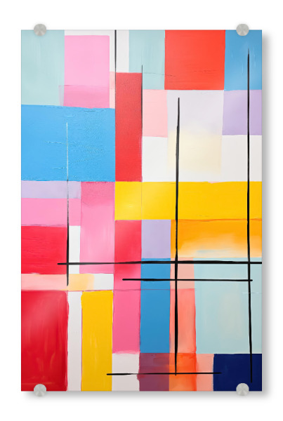 Acrylglasbild "Kräftige Pastellformen" artboxONE - Abstrakt,Geometrie