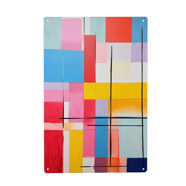 Holzbild "Kräftige Pastellformen" artboxONE - Abstrakt,Geometrie