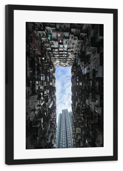 Poster mit Rahmen schwarz "Kunst aus Hongkong" artboxONE - Städte,Reise,Architektur,Geometrie,Reise / Asien