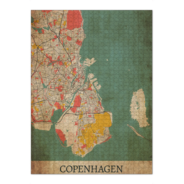 Puzzle Ravensburger "Vintage City Kopenhagen" artboxONE - Städte / København,Kartografie