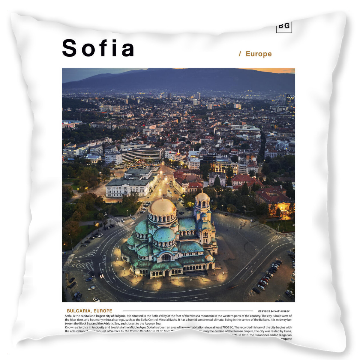 Design-Kissen "Cover der Sofia-Zeitung" artboxONE - Stߤdte,Architektur