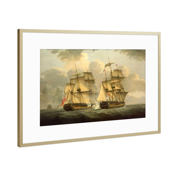 Poster mit Rahmen Gold "Seeschlacht - Thomas Elliott" artboxONE - Menschen,Reise / Strand und Meer,Männer