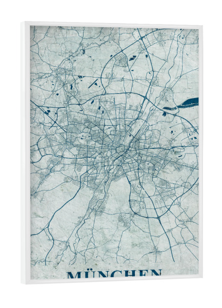 Poster mit weißem Rahmen "München als Vintage Map" artboxONE - Städte / München,Kartografie