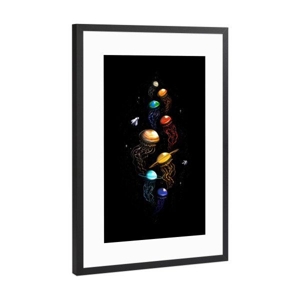 Poster mit Rahmen Schwarz (Metallic) "Universum-Meer" artboxONE - Natur,Galaxy