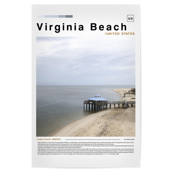 Poster 30x20 cm "Virginia Beach-Zeitung" artboxONE - Städte,Architektur