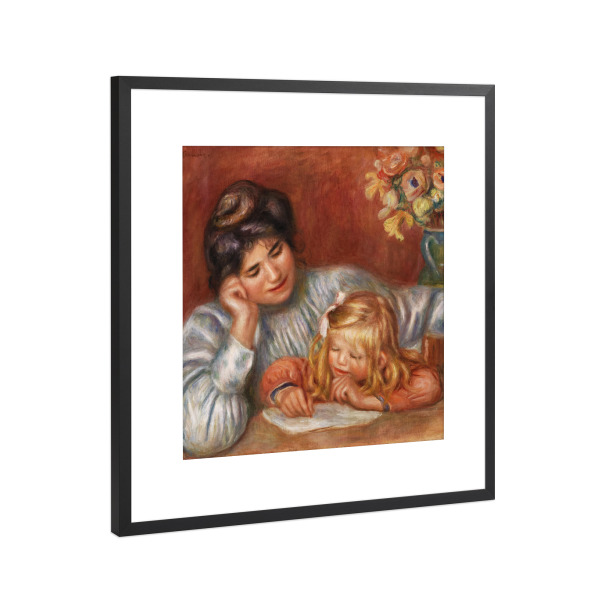 Poster mit Rahmen Schwarz (Metallic) "Schreibstunde" artboxONE - Für Kinder,Menschen,Für Mama,Für Papa