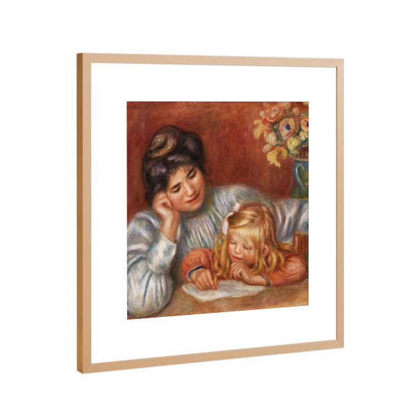 Poster mit Rahmen Kupfer "Schreibstunde" artboxONE - Für Kinder,Menschen,Für Mama,Für Papa