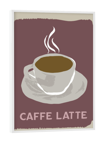 Poster mit weißem Rahmen "Moderner Kaffee - Caffe Latte" artboxONE - Typografie,Essen & Trinken - Caffe latte,Kaffee,Küche,Getränk