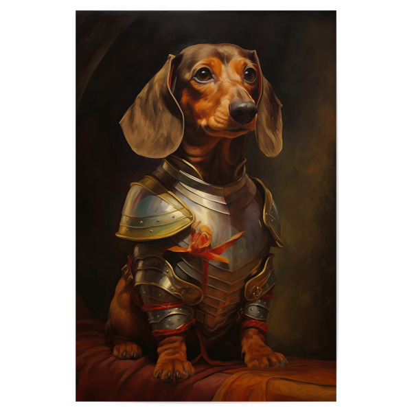 Poster "Niedlicher Dackelritter" artboxONE - Tiere,Liebe