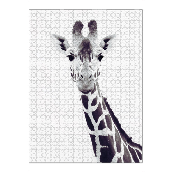 Puzzle Ravensburger "Porträt Giraffe" artboxONE - Für Kinder,Tiere,Schwarzweiß,Für Mama,Lustig