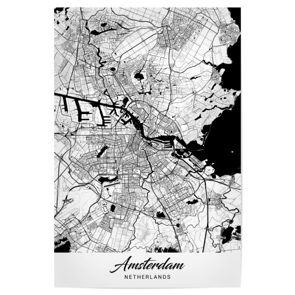 Poster 30x20 cm "Amsterdam City Map" artboxONE - Städte / Amsterdam,Kartografie