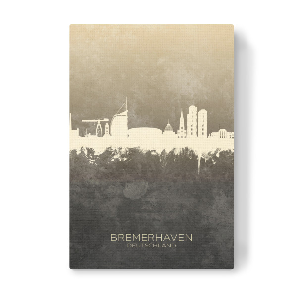 Leinwandbild "Bremerhaven Skyline Taupe" artboxONE - Städte - Bremerhaven,Deutschland,Deutschlandskyline,Stadtbild,Stadtbild,Aquarell,Malerei